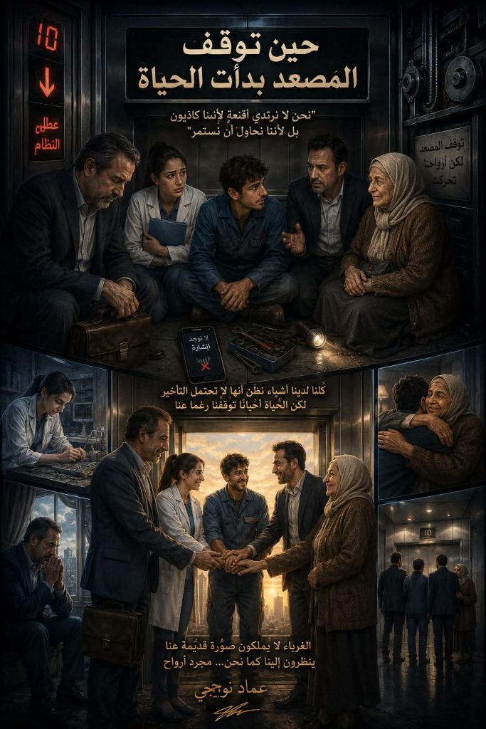 حين توقف المصعد بدأت الحياة