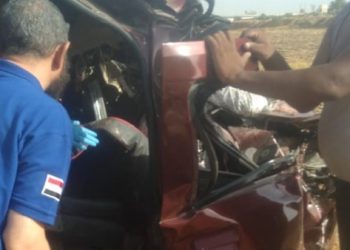 مصرع شخصين وإصابة اثنين في انقلاب سيارة بطريق بني عدي بأسيوط