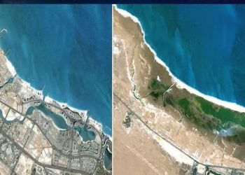 قمر مصرى يوثق التحول.. العلمين الجديدة فى صورتين من الفضاء