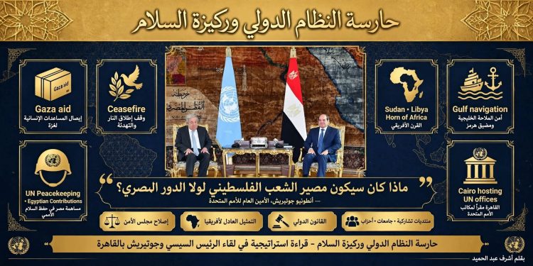 حارسة النظام الدولي وركيزة السلام: قراءة استراتيجية في لقاء الرئيس السيسي وجوتيريش بالقاهرة